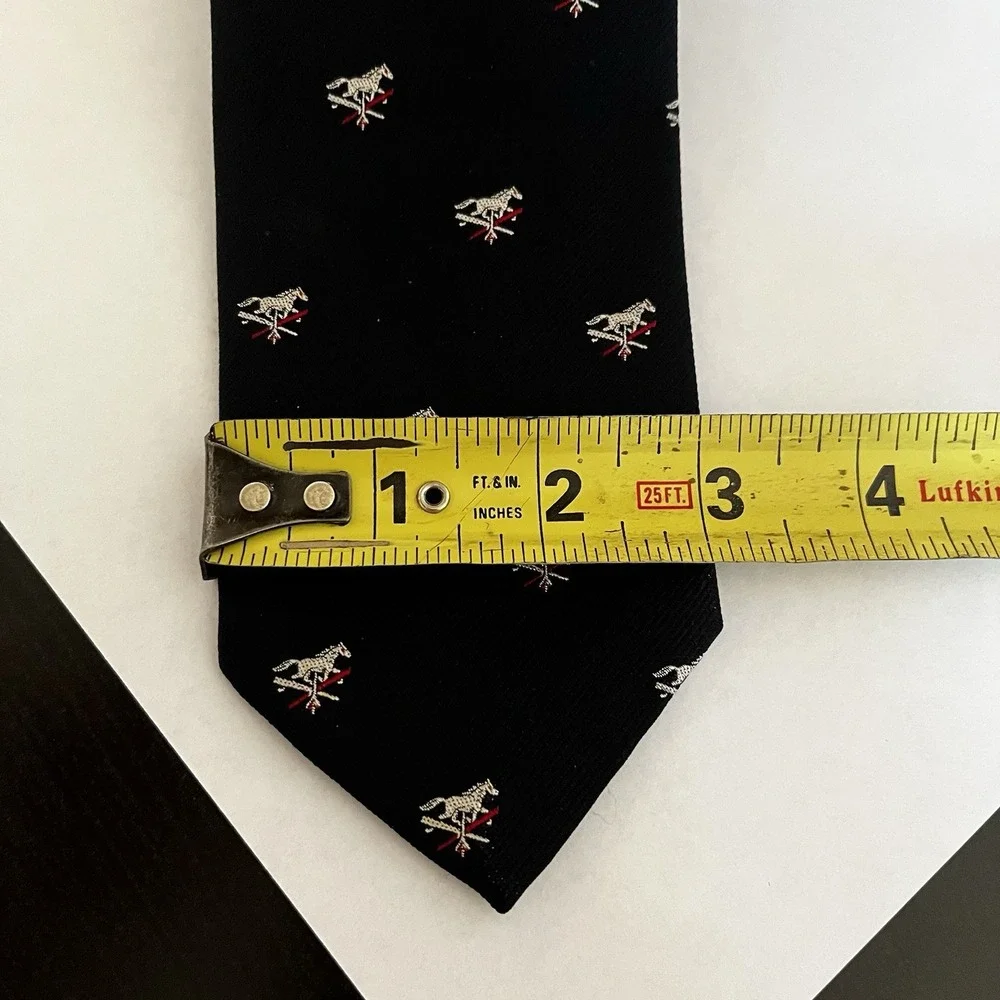 Robert Talbott VTG 60's‎ Equestrian Tie Horse Silk/Poly England Florida Collab